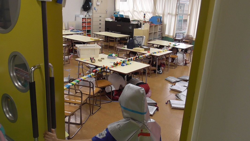 『避難訓練』の様子