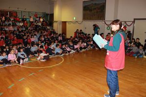 クリスマス会の様子「本物のサンタさんがやって来た！」